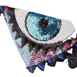 Embroidery Sew on Badges for Clothing Heart Eye Sequins DIY Accessories Transfer Applique 3D Nickel-Free Customized - Product Image 4