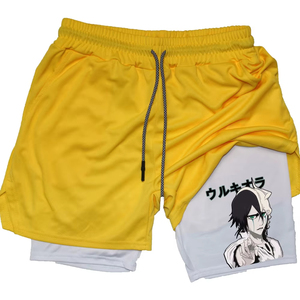 <b>Men's</b> 2-in-1 Double Outdoor Sportswear Summer Gym Beach & Running <b>Shorts</b> Quick Dry & Breathable <b>Knee</b> <b>Length</b> Anime Inspiration - Product Image 3