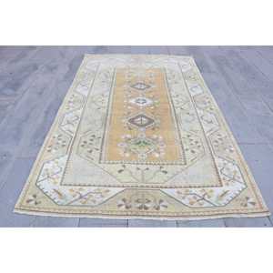 5.3x8.5 ft Rug, Turkish Vintage Rug, <b>Brown</b> <b>Wool</b> Rug - Product Image 1
