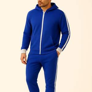 ชุดเสื้อฮู้ดและกางเกงกันเหงื่อชุดวอร์มสำหรับผู้ชายชุดวอร์มพิมพ์ลายพัฟ3D โลโก้ได้ตามต้องการ - Product Image 1