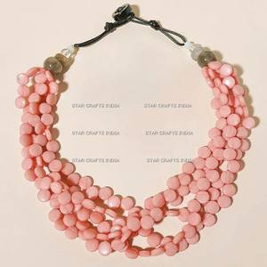 Arabie saoudite arabe gros résine grosses perles et cordon en cuir déclaration gros colliers de perles bijoux de mode - Product Image 5