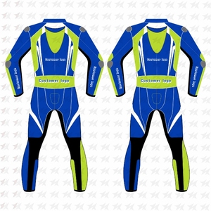 Traje de hombre de una pieza de carreras de motos personalizado de cuero de vaca genuino de alta calidad internacional - Product Image 3