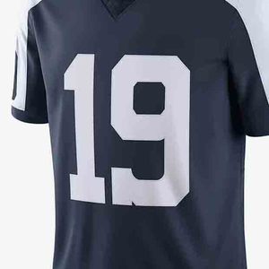 เสื้อฟุตบอลอเมริกันคอวีสำหรับผู้ชาย หมายเลข 19 พิมพ์ลายแบบซับลิเมชั่น ผ้าโพลีเอสเตอร์ระบายเหงื่อ แขนสั้น - Product Image 3