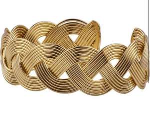 Pulseras de Joyería de Moda de Acero Inoxidable con Baño de Oro de 18K, Tejido Abierto, Resistentes al Agua y al Deslustre, para Mujer, a la Moda - Product Image 4