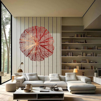 Sculpture murale en acier inoxydable poli coloré en forme de corail - Décoration suspendue Art déco moderne pour mariages et baptêmes, décoration intérieure