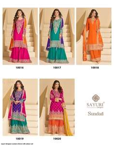 Ensemble Salwar Suit & Dupatta en trois pièces en tissu de soie Chinon de couleur foncée élégante, inspiré de Bollywood, imprimé numériquement - Product Image 6