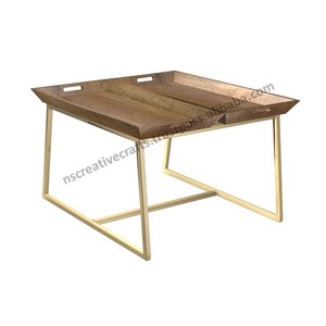 Industrial Style with the Red Color Finished <b>Round</b> <b>Metal</b> <b>Coffee</b> <b>Table</b> with Sleek Base Fits Perfectly Into Industrial Interiors - Product Image 3