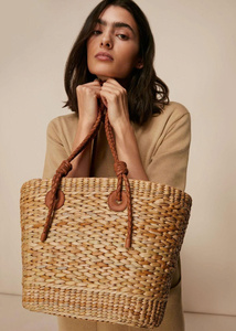 BOLSO DE PAJA HECHO A MANO CON CUERO REAL NUEVO VENTAS AL POR MAYOR - Product Image 4