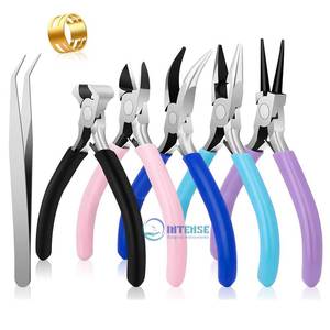Juego de Alicates de Acero Inoxidable para Joyería, Alicates para Cadenas, Agujas, Alicates Curvos para Cremalleras, Alicates para Envolver Alambre y Reparar - Product Image 1