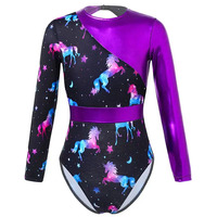 Conjunto de 2 Piezas de Ropa de Baile para Niños, Ligero, de Spandex, con Estampado Digital Personalizable, Manga Larga, para Presentaciones