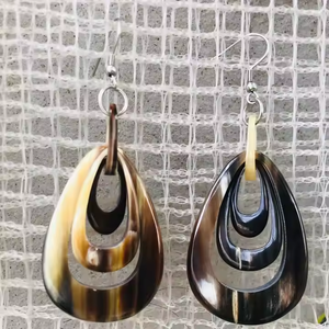 ต่างหูสตั๊ดรูปเขาควายใน100% ต่างหูเขาควายฮอร์นสำหรับปรับแต่งด้วยงานฝีมือรูปพระจันทร์เสี้ยว - Product Image 4