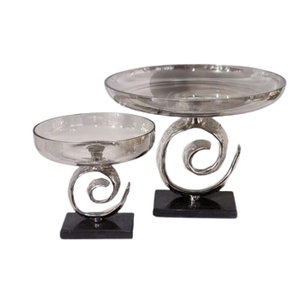 Bol de service en verre au design moderne avec combinaison de métal pour décor de table d'hôtel/de restaurant à domicile pendant le Ramadan Diwali - Product Image 5