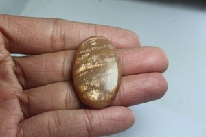 Cabujón de piedra solar con brillo dorado natural, piedra preciosa suelta con brillo dorado para joyería hecha a mano, lista para enviar, Gema Wow - Product Image 2