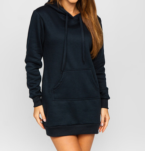 Pull lourd confortable coupe décontractée surdimensionné extensible de haute qualité épais femmes sweats à capuche longs unis - Product Image 3