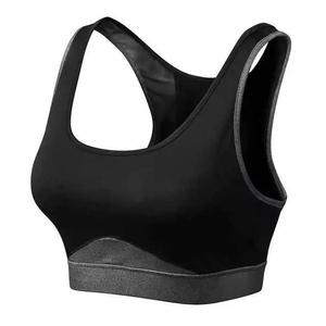 Soutien-gorge de sport personnalisé OEM pour femme en tissu chiné, sans couture, dos nageur, push-up, style crop top pour le yoga - Product Image 3