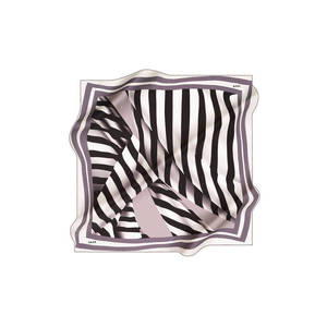 Silk Twill Leopard Print Scarf-Black and White Designer Square - Product Image 1