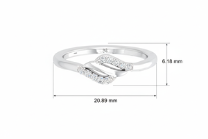 Anillo Elegante de 10 Piedras con Diamantes Naturales y Oro de 14K para Mujer |   Anillo de Lujo con Incrustaciones de Diamantes Redondos de Corte Brillante de 0.10 Quilates, Chapado en Rodio, para Uso Diario - Product Image 2
