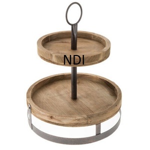 Soporte redondo para servir frutas, decorativo, de metal, con acabado dorado brillante, hecho a mano, para Navidad, bodas y celebraciones, ideal para hoteles. - Product Image 2