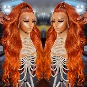 HD Orange <strong>Ginger</strong> 13x4 Lace Front <strong>Wig</strong> Human Hair Body Wave 13x6 Transparent Lace Front <strong>Wig</strong> for Women Colored Human Hair <strong>Wigs</strong> - Product Image 1