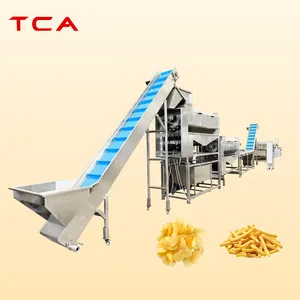 Mesin pembuat kentang goreng beku sepenuhnya otomatis untuk industri jalur produksi kentang goreng beku dalam mesin makanan ringan