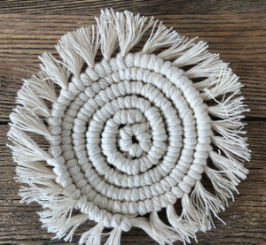 Sous-verres ronds en macramé-Lot de 2 - Product Image 2