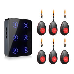 2025 Hot Led số không dây Hệ thống gọi điện thoại không thấm nước Máy nhắn tin nhà hàng khách sạn cafe cuộc gọi khẩn cấp 1 Receiver 6 nút - Product Image 1