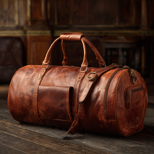 OEM Leather Travel Camo Bags Carry on Luggage <b>Men</b> Leather Duffel Bags <b>Handbag</b> Casual Traveling Duffel Leather Camo Print Bag - Product Image 5