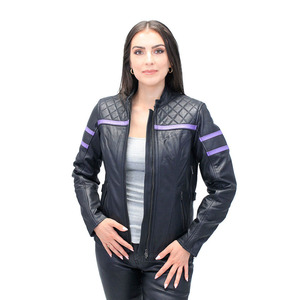 Vestes en cuir de motard à la mode pour femmes Meilleures ventes de vestes en cuir de moto haut de gamme de 2025 à vendre - Product Image 4
