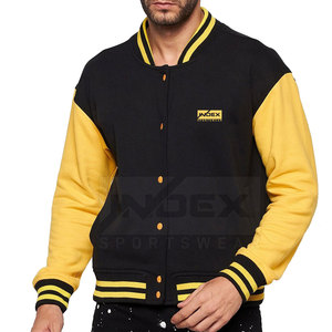 Chaqueta Letterman de Cuello Alto para Hombre, Otoño-Invierno, 100% Algodón, Secado Rápido, Transpirable, Alta Calidad, Personalizable - Product Image 1