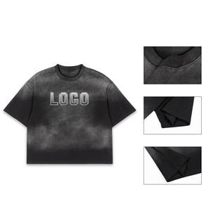 Camiseta de Moda 2024, Estilo Desgastado por el Sol, Ropa Urbana, Camiseta Extra Grande, Camiseta Personalizada con Lavado Ácido para Hombre - Product Image 2