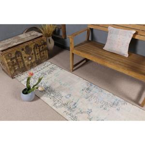 Tapis turc vintage, tapis de couloir 2,3x8,9 pieds, tapis oriental bleu - Product Image 5