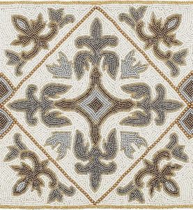 Christmas Decorative and Leaves Design Beaded <b>Runner</b> Placemat <b>Dining</b> <b>Table</b> Fancy Mat Handmade Decorative <b>Runners</b> for Wedding - Product Image 2