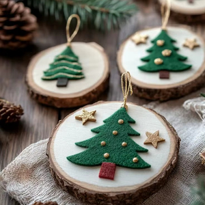 Adorno colgante de Navidad de madera respetuoso con el medio ambiente para regalar y decorar con materiales seguros y acabado artesanal - Product Image 1