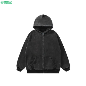 Best Wholesale Custom Unisex Zipper Hoodie Wash French Terry Sweatshirts Thermal No <b>Strings</b> Heavy Regular Fit 100% <b>Hoodies</b> Men - Product Image 2