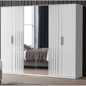 Armario Moderno Gris de 5/6 Puertas, Mueble de Alta Calidad con Espejo, Muebles para el Hogar, Proyectos Hoteleros, Marca Athome, Hecho en Turquía - Product Image 1