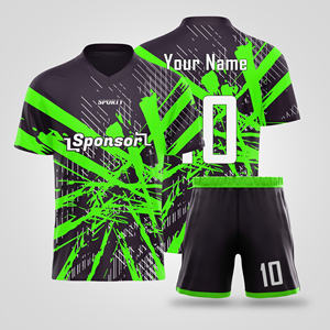 Vente en gros Ensemble de maillots de football en polyester avec logo personnalisé unisexe Vêtements de football respirants avec service OEM Chemise de sport sublimée - Product Image 5