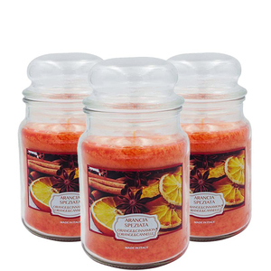 Grandi vasetti di vetro 510g candele profumate di arancia e cannella, fruttate e piccanti, per la casa, set di candele regalo di natale - Product Image 1