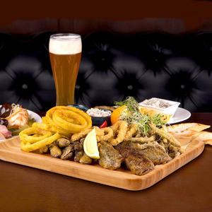 Huhipro élégant plateau de service en bambou finition peinte de luxe facile à nettoyer design rectangulaire antidérapant pour restaurant de restauration élégant - Product Image 5