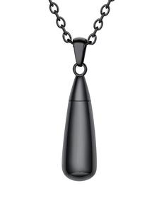 Teardrop Black Urn Necklace for Ashes Stainless Steel Jewelry <b>Memorial</b> <b>Keepsake</b> Urn Lockets Pendant for Men Women Custom Size - Product Image 3