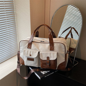 Bolsa de Viaje de Piel Sintética PU, Elegante y a la Moda, de Alta Calidad, Estilo Retro para Hombre, Plegable, Deportiva, Personalizable - Product Image 2