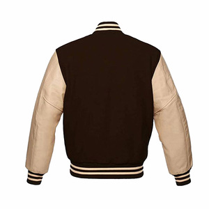 Manteau Letterman d'hiver personnalisé, tendance, pour l'extérieur, en laine et peau de mouton, avec fermeture éclair, respirant, coupe-vent, doublure en polyester, authentique - Product Image 2