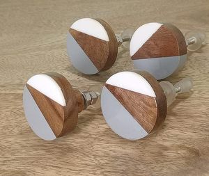 Tiradores de gabinete de resina de madera de nogal, tiradores en línea de tamaño estándar, cajón de tocador, armarios, decoración del hogar, patrón de bajo precio - Product Image 5