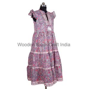 Vestido Midi sin Mangas de Verano para Mujer, Estilo Elegante, 100% Algodón, Estampado Floral, Impresión Digital Ecológica, Cómodo para Fiestas, Venta al por Mayor - Product Image 4