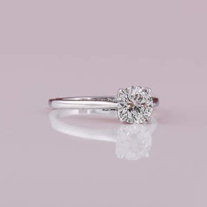 Round Cut 18KT Solid White Gold Plated Engagement <b>Ring</b> Luxury Classic Style Lab Grown Tiny Round Cut Diamond <b>Ring</b> for Birthday - Product Image 5