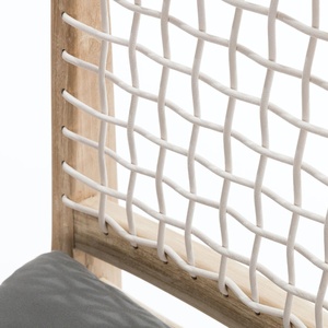 Teaka en teck massif de haute qualité avec rotin synthétique et coussin pour l'intérieur ou l'extérieur - Product Image 5