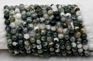 Natural Healing Bulk Selling <b>Tree</b> Agate 8mm Round <b>Crystal</b> Loose Beads Premium Gemstone for Jewelry Making Meditation - Product Image 6