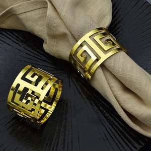 Anneau de serviette en métal érable classique élégant, écologique, durable, accessoire de table pour hôtels, restaurants, fêtes, repas en famille, en vrac - Product Image 1