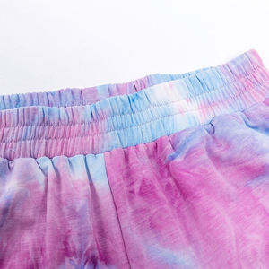 Pantalones de chándal para correr de ajuste Regular con tinte de corbata de invierno elástico medio personalizado para mujer, estilo Streetwear, Frente plano, tela de lana de algodón 100% - Product Image 5