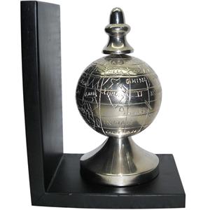 Sujetalibros de globo náutico Regalos corporativos Diseño antiguo Artículo de artesanía india Artículo decorativo de latón de madera de alta calidad para el hogar - Product Image 1