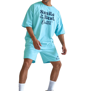 T-shirts à succès personnalisables avec logo, T-shirts imprimés « Smile Best Outfit », Nouveaux T-shirts amples décontractés pour hommes, Vêtements pour hommes - Product Image 3